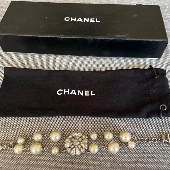 Chanel Faux Pearl and Crystal Cluster Bracelet From Autumn 2008 Collection